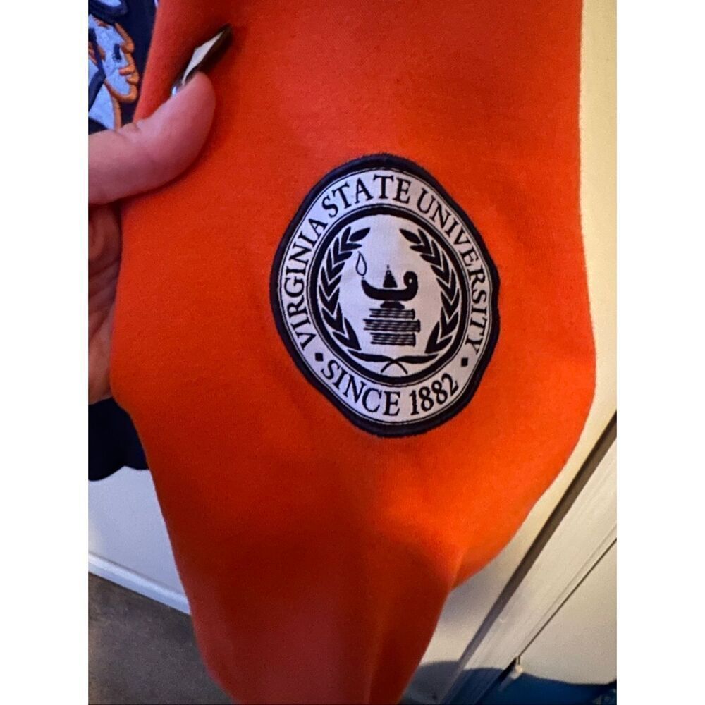 VTG Virginia State University Sweatshirt XL CG Wear VSU Trojans HBCU Orange Blue - Picture 5 of 6